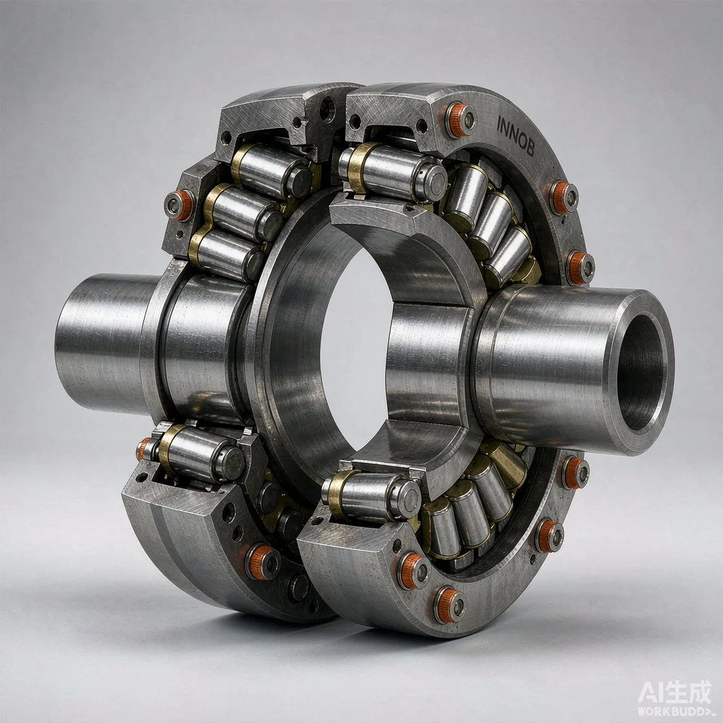 Split bearing around shaft